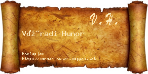 Váradi Hunor névjegykártya